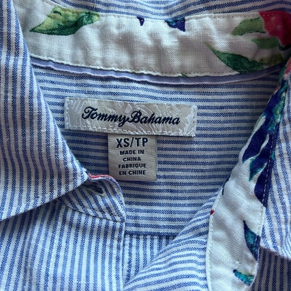 Tommy Bahama Pequeno Stripe Stretch-Linen Shirt XS - Picture 4 of 8